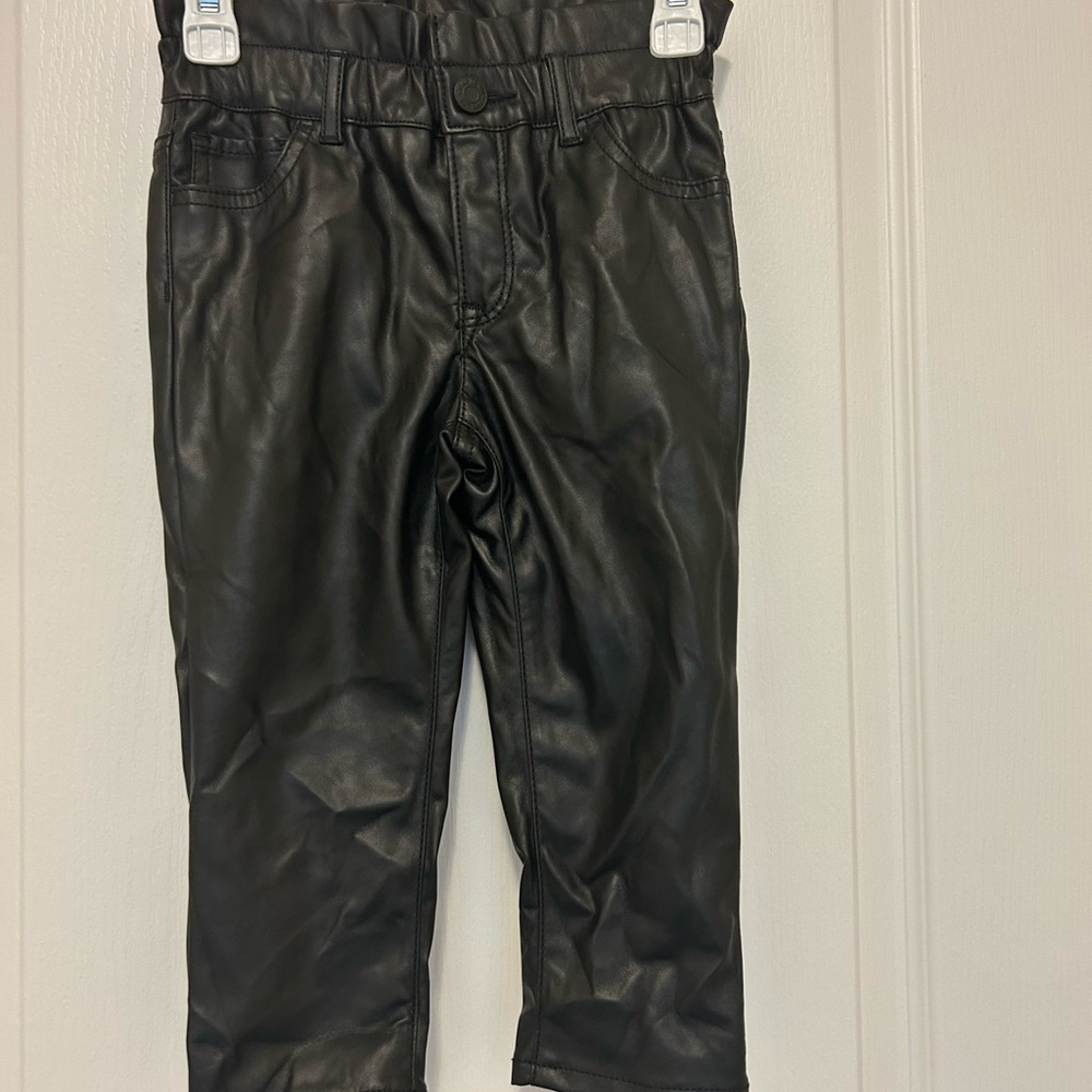 GAP Girl Black Faux Leather Pants